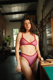 Toru & Naoko lingerie - Bowie triangle bralette- Vivid orchid