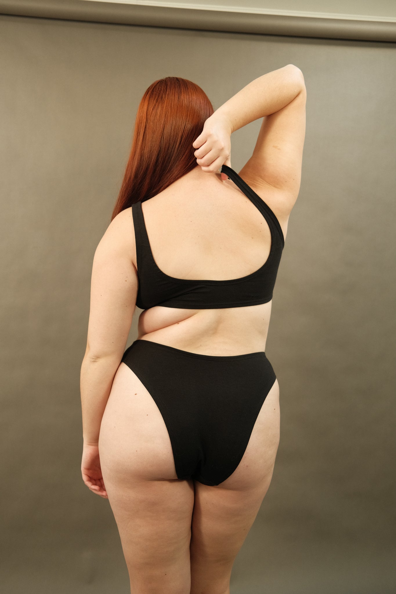 Toru & Naoko lingerie - Val cotton high cut panties- black
