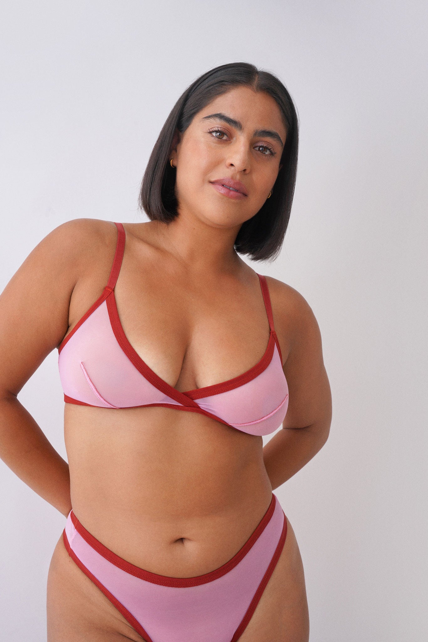 Bowie triangle bralette- Carnation pink