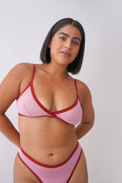 Bowie triangle bralette- Carnation pink