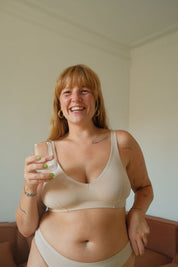 Alba cotton bralette - sand
