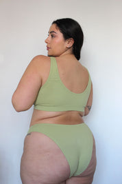 Alba cotton bralette - dancing green