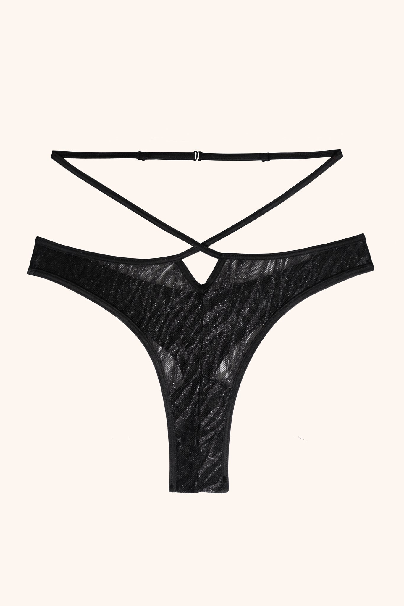 Lola zebra mesh high waist thong