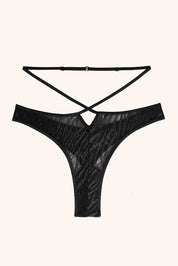 Lola zebra mesh high waist thong