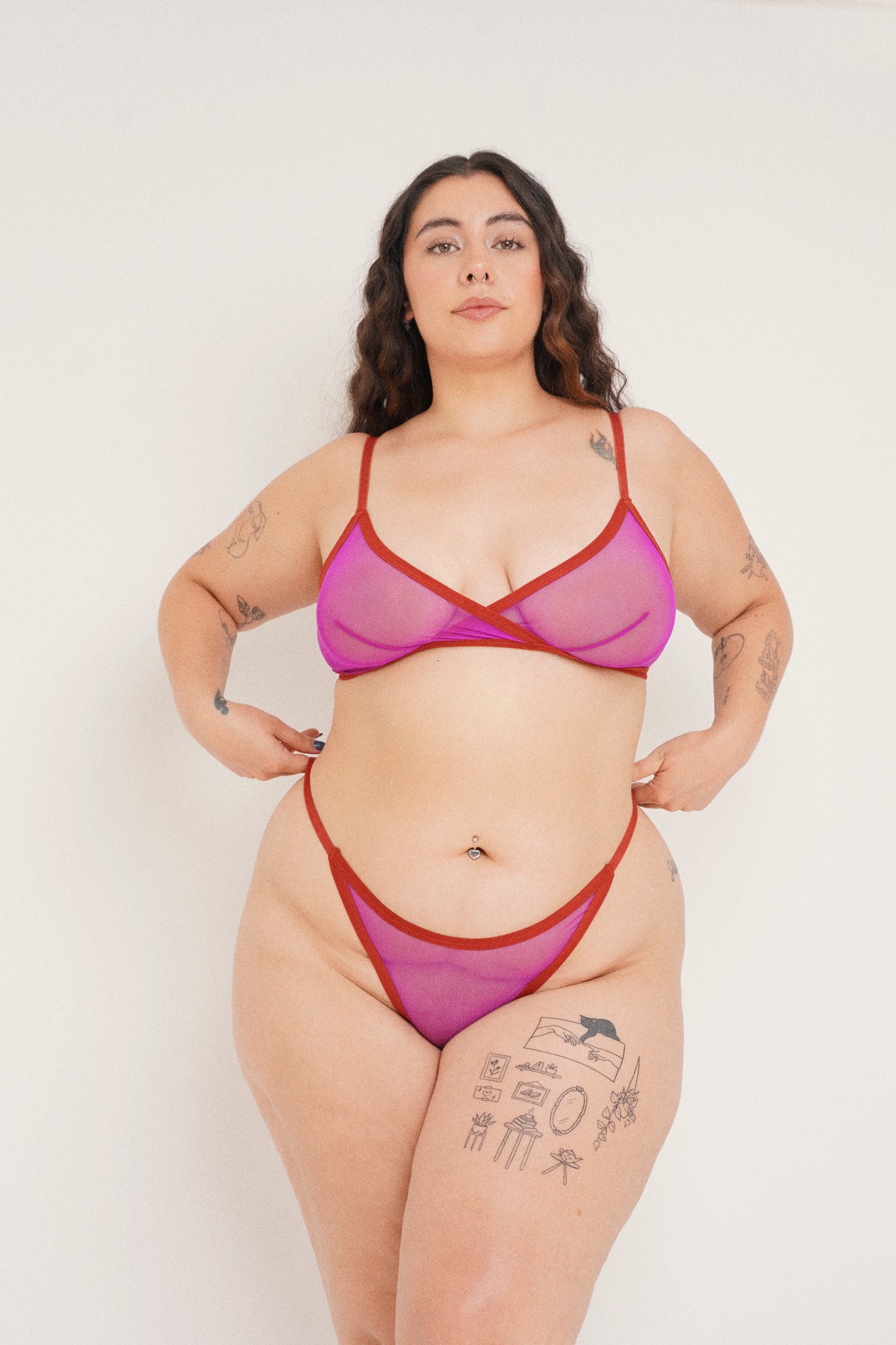 Kyla adjustable thong- Vivid Orchid