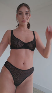 Grace zebra mesh high cut panties