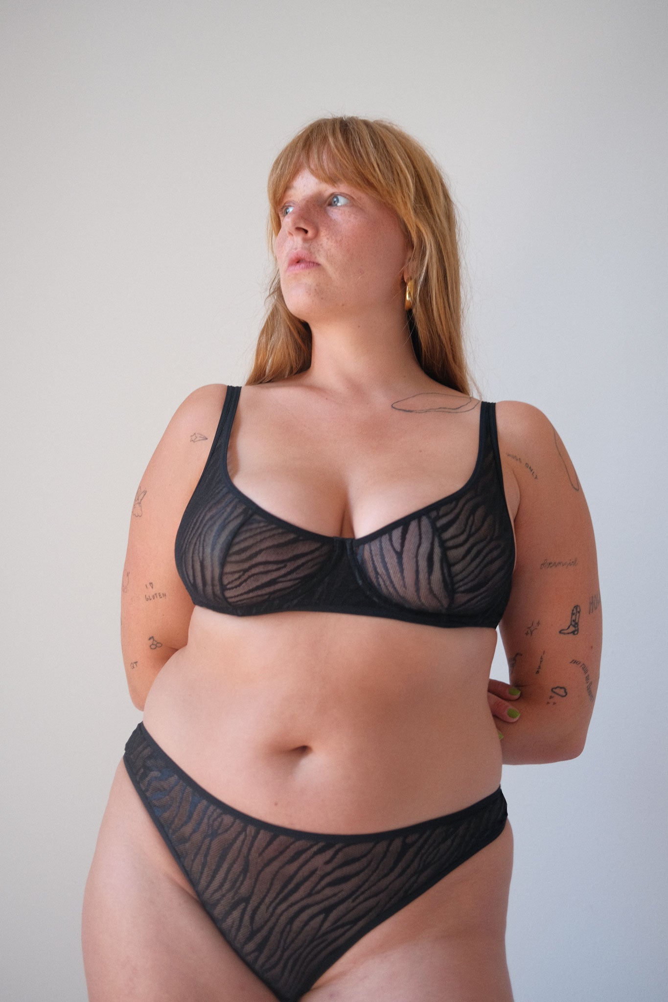 Grace zebra mesh high cut panties