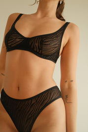 Grace zebra mesh high cut panties