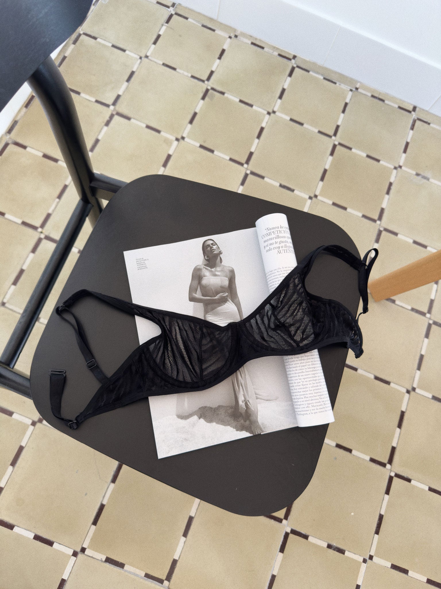 Stevie zebra mesh bra