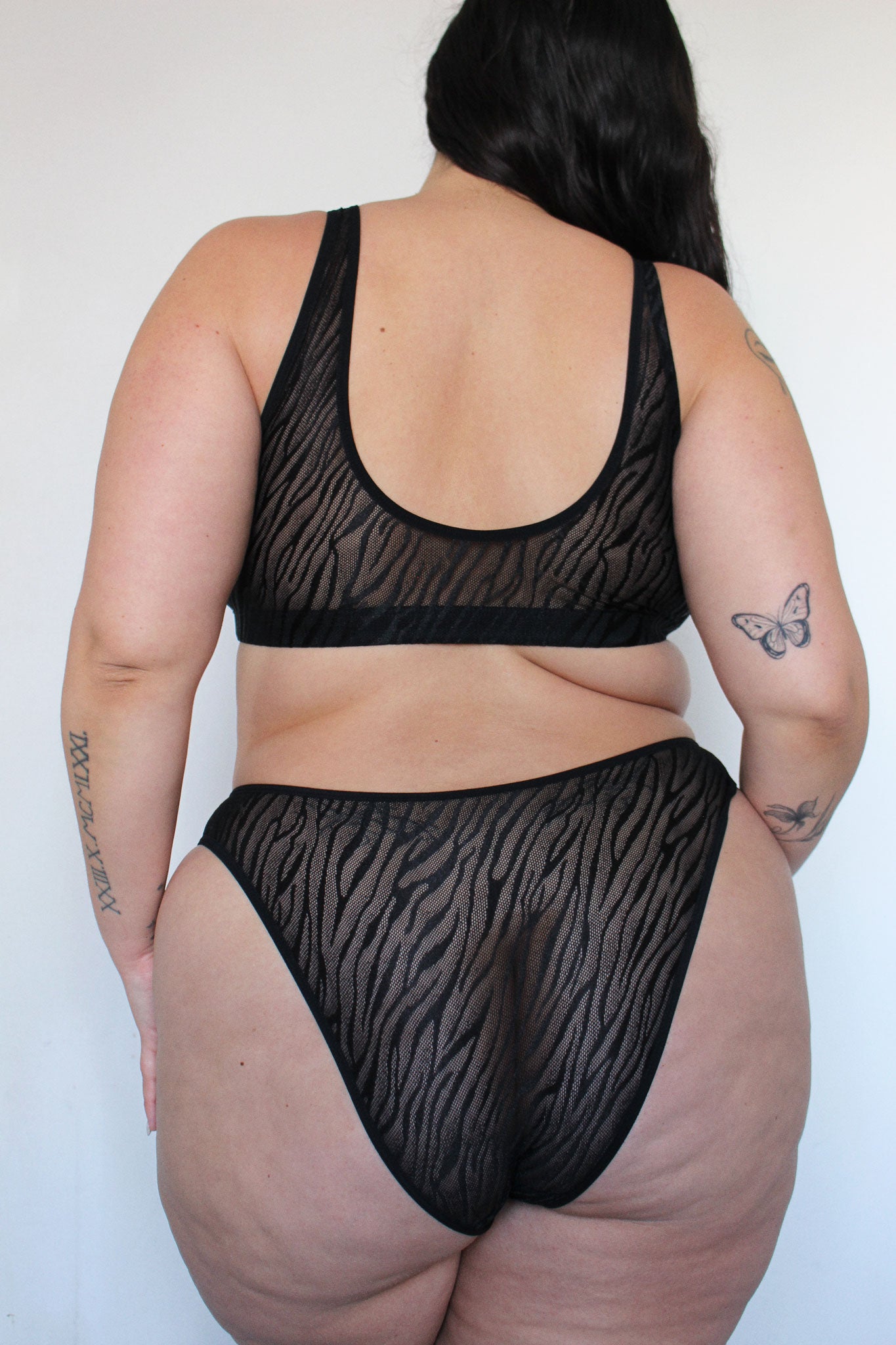 Grace zebra mesh high cut panties