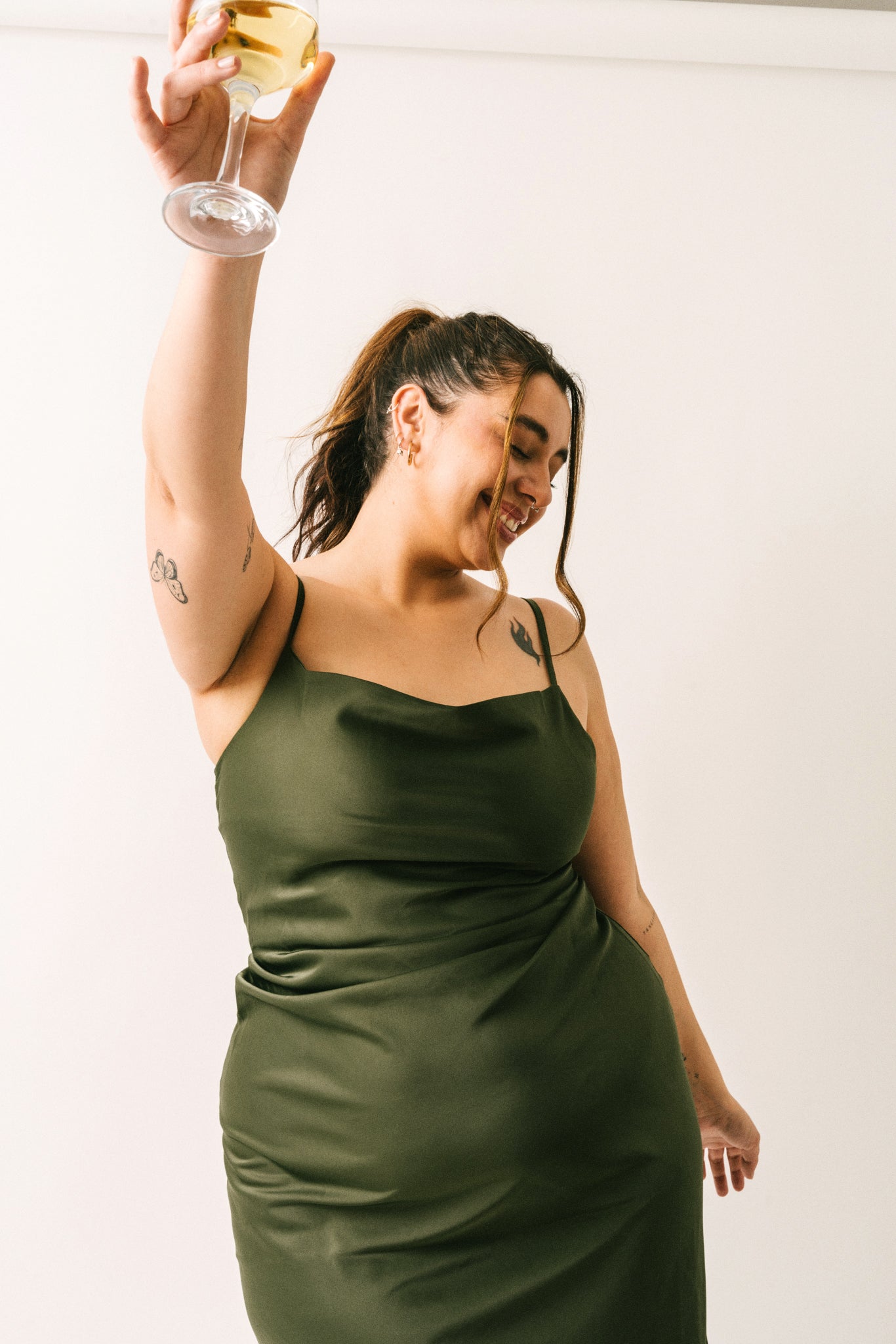 Toru & Naoko lingerie - Gia Slip dress - olive