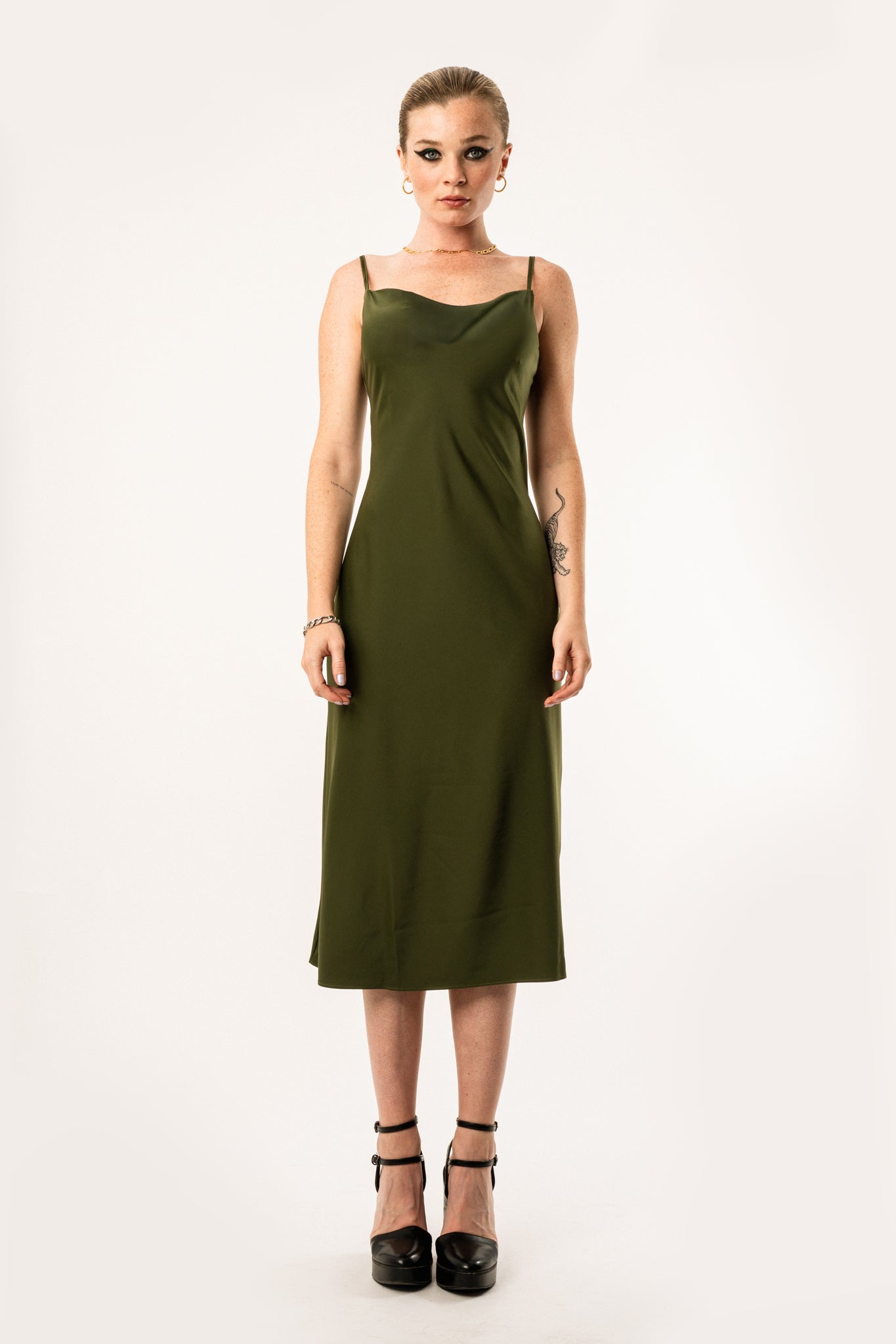 Toru & Naoko lingerie - Gia Slip dress - olive
