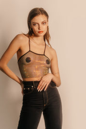 Toru & Naoko lingerie - Lux crystal top - black