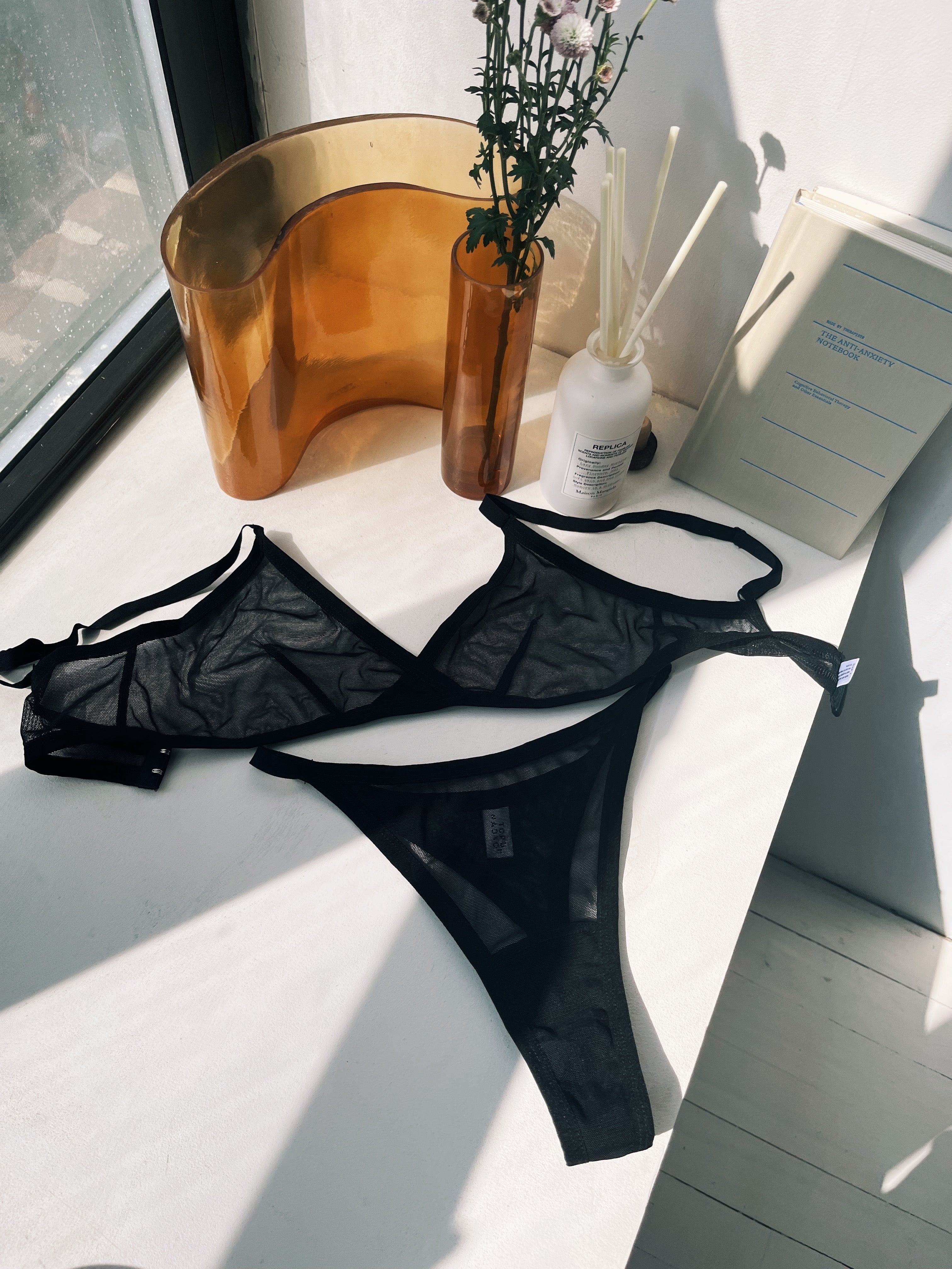 Toru & Naoko lingerie - Bowie triangle bralette- mesh