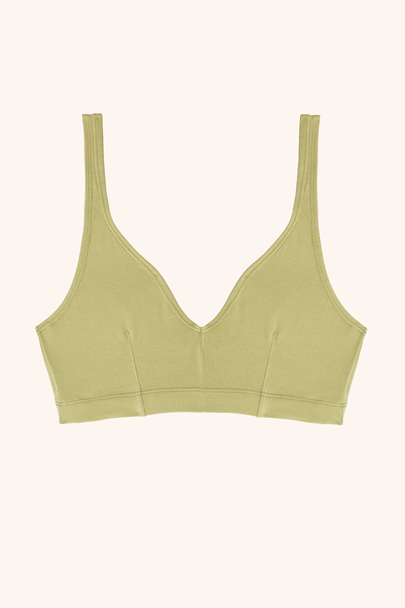 Alba cotton bralette - dancing green