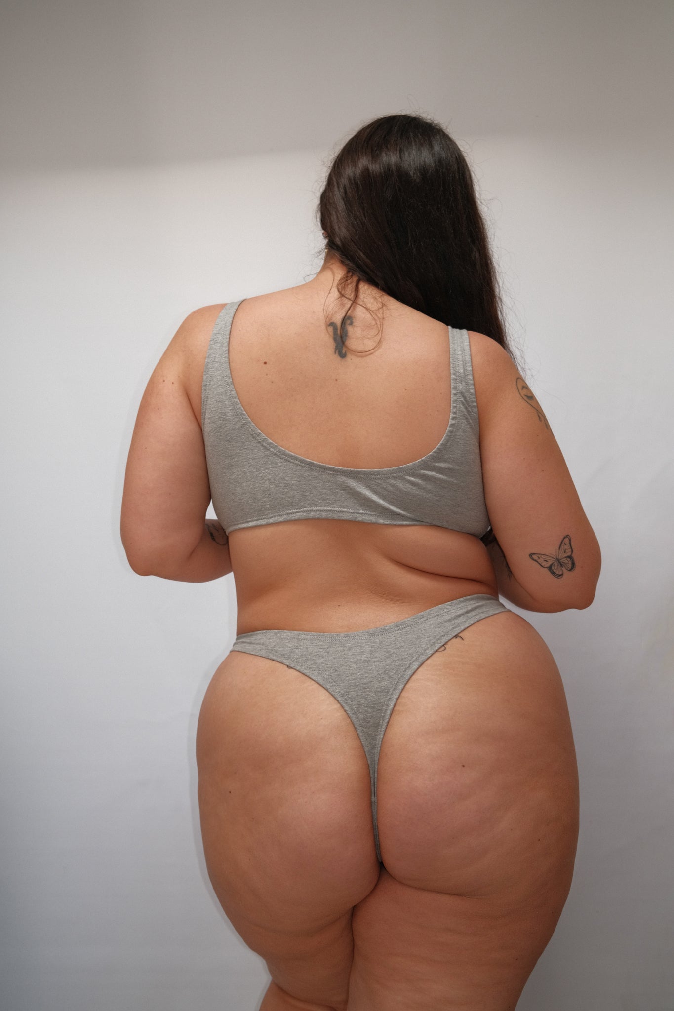 Toru & Naoko lingerie - Lexi cotton thong- grey