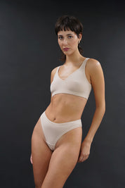 Meryl cotton high cut panties- sand