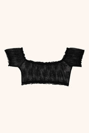 Amalia ruffle top - black