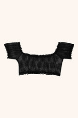 Amalia ruffle top - black
