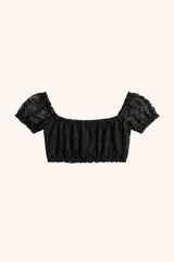 Amalia ruffle top - black