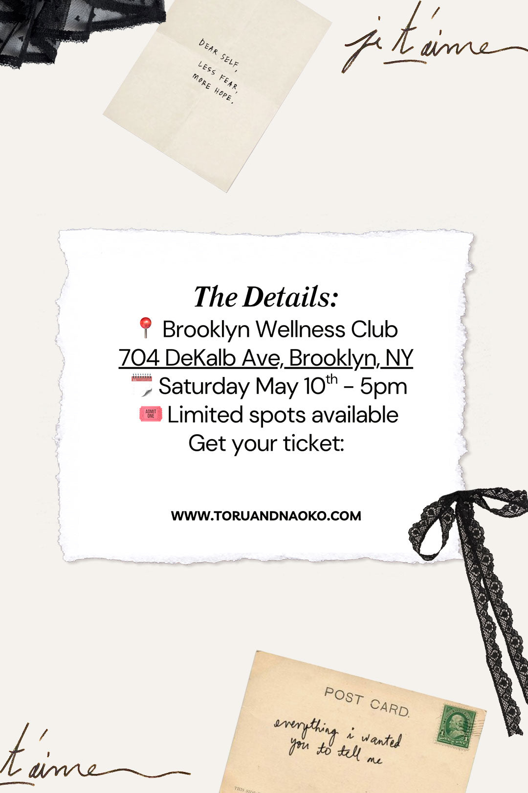 NYC EVENT- Wine & love letters to self
