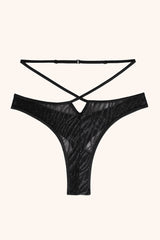 Lola zebra mesh high waist thong