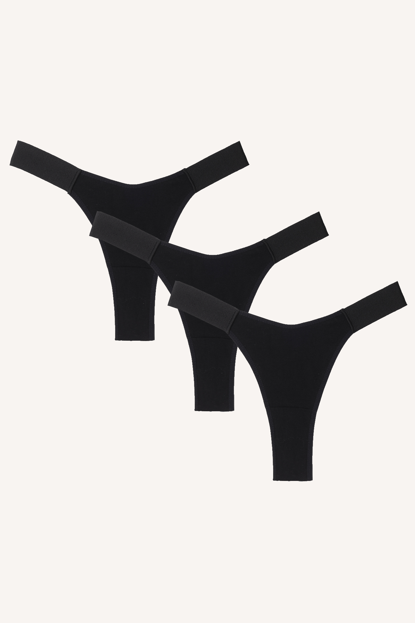 Toru & Naoko lingerie - Nina thong black cotton - x3 pack