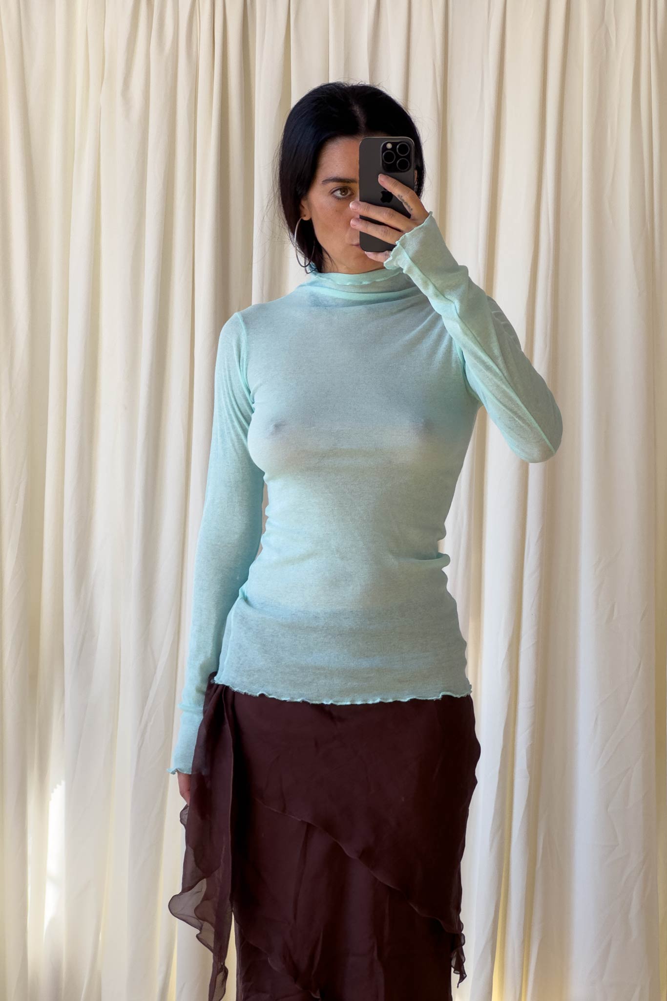 Second skin knit top- aquamarine