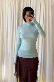 Second skin knit top- aquamarine