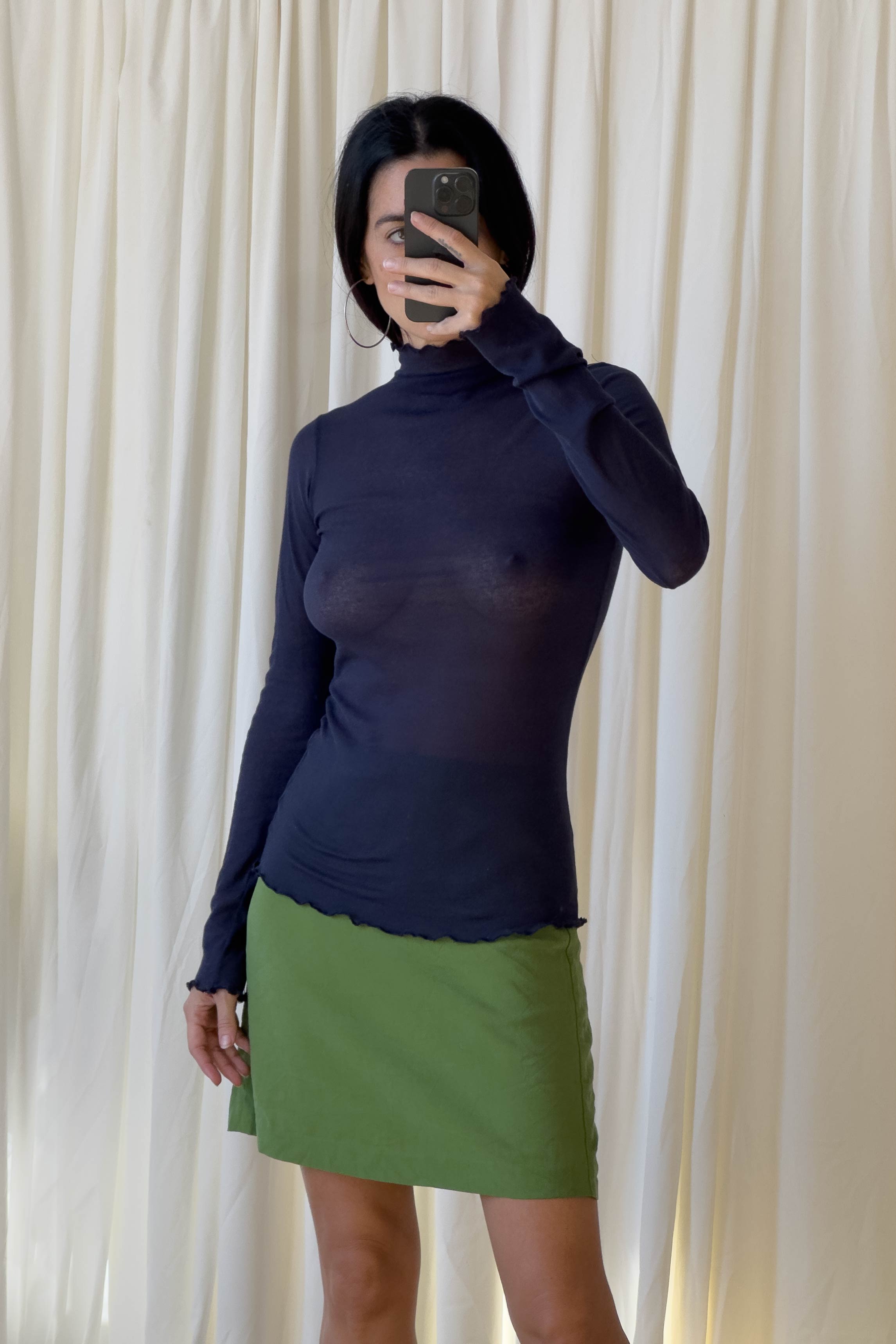 Second skin knit top- blue