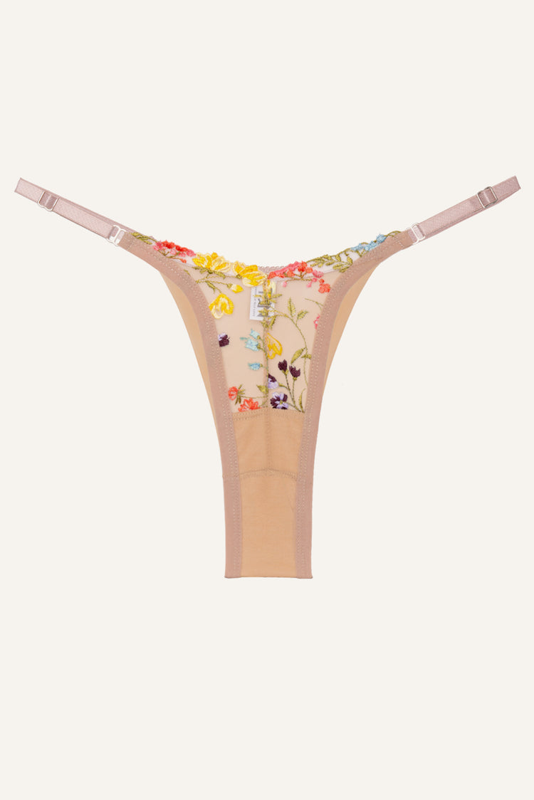 Toru & Naoko lingerie - Malva floral thong