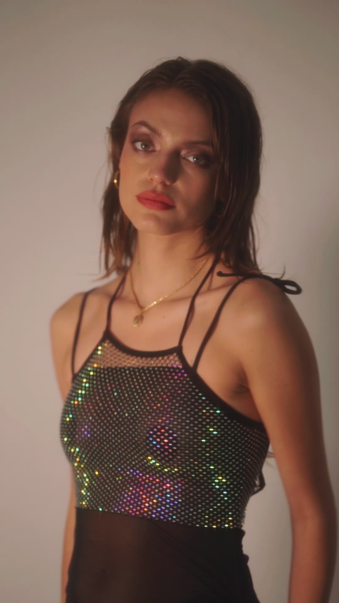 Lux crystal top - black