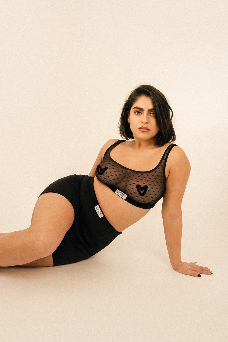 Toru & Naoko lingerie - Nico boxer shorts - black cotton
