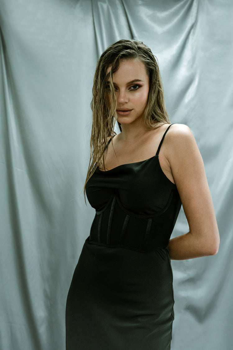 Toru & Naoko lingerie - Gia Slip dress - black