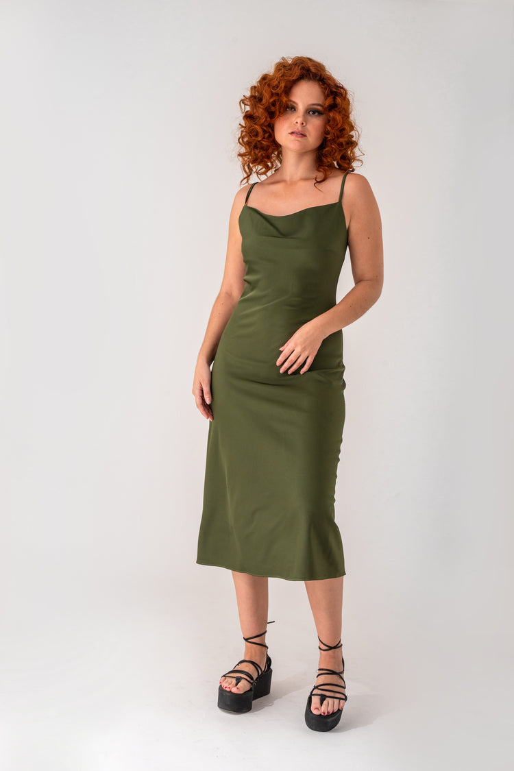 Toru & Naoko lingerie - Gia Slip dress - olive