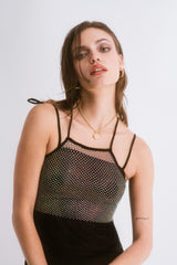 Lux crystal top - black