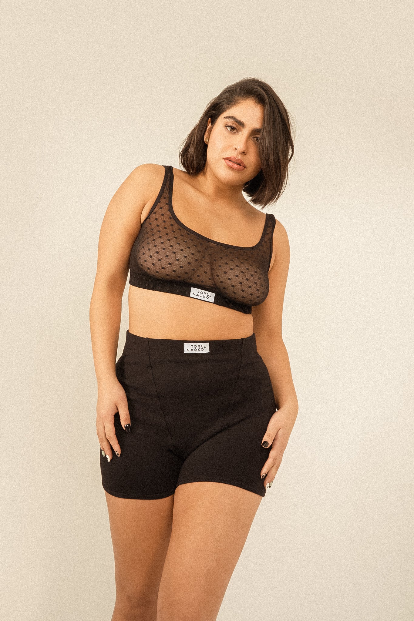 Toru & Naoko lingerie - Nico boxer shorts - black cotton